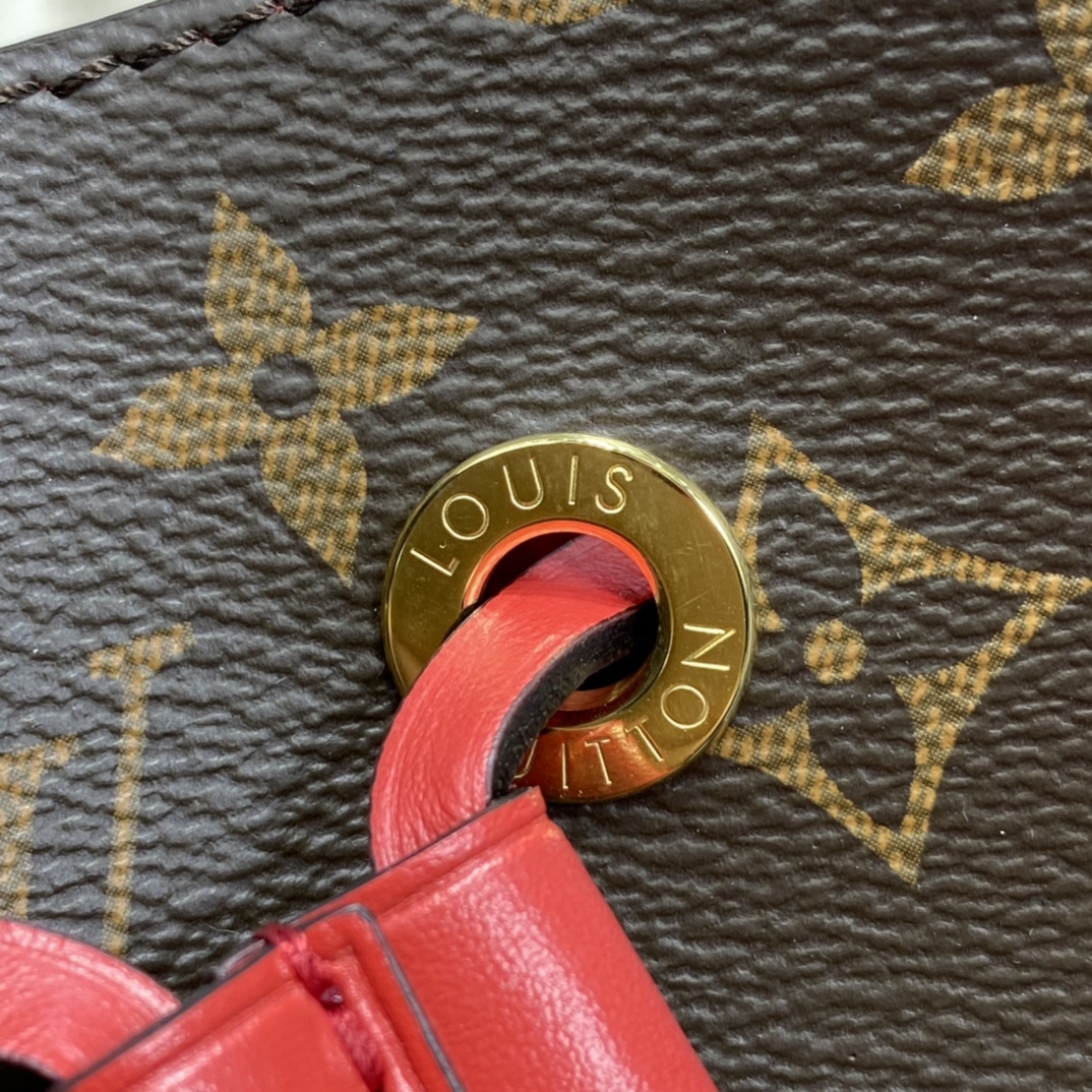 Louis Vuitton NEONOE MM Bucket Bag Monogram M44021 Coquelicot Red